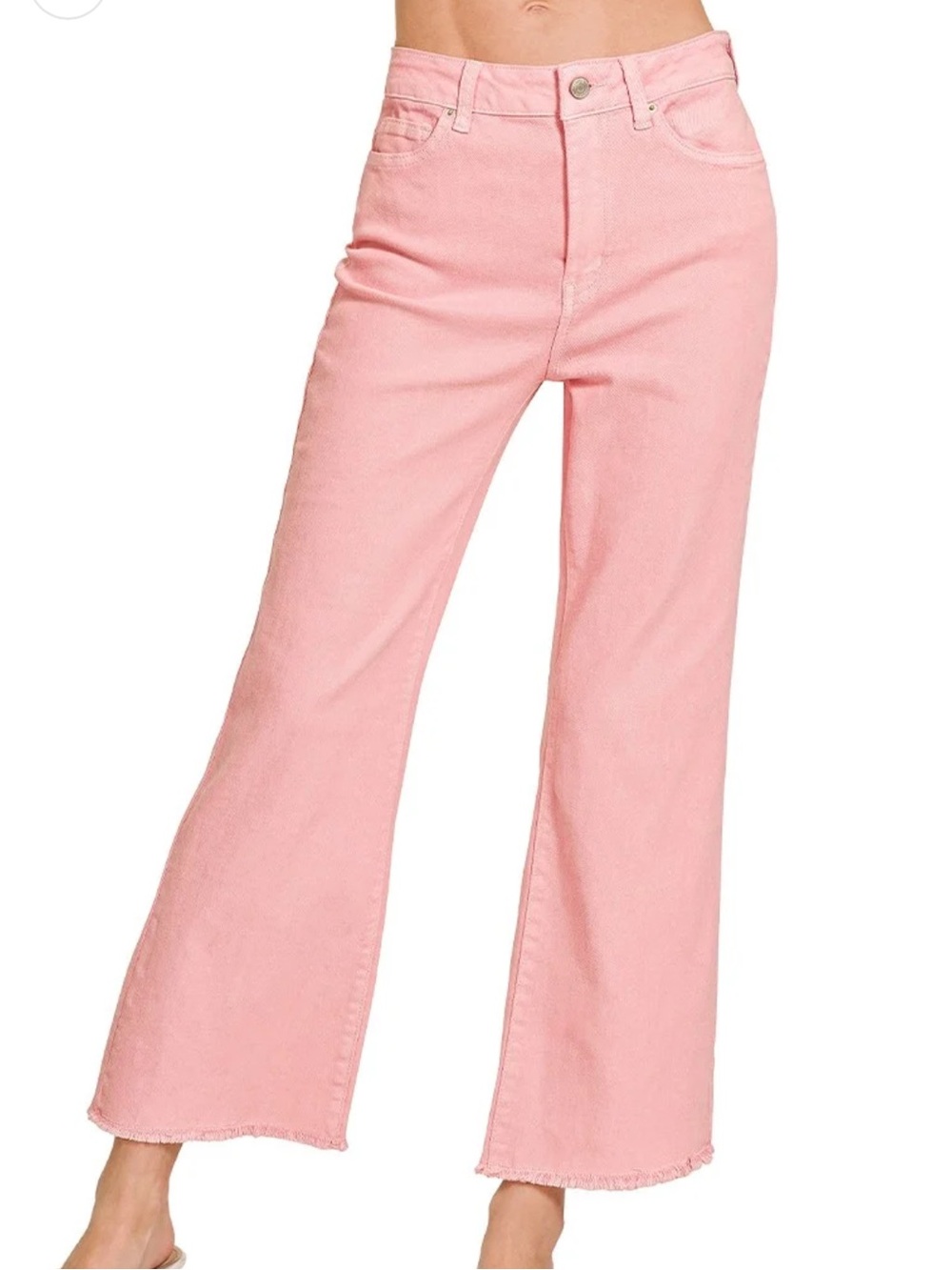 Easel High-Rise Ankle Length Wide-Leg Jeans Petal Size Small